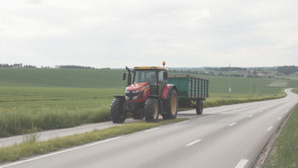 Jakie są zasady jazdy ciągnikiem rolniczym z przyczepą na drogach publicznych?
